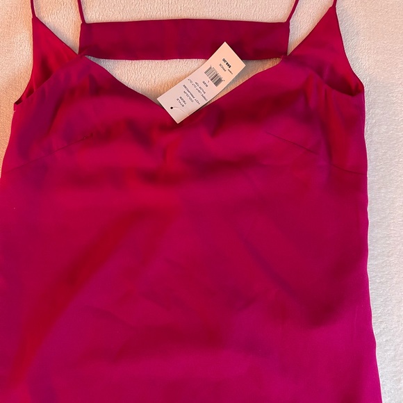 Fuchsia pink cutout v neck tank top by French Connection - Picture 3 of 7